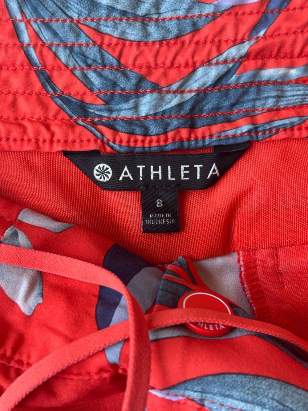 Athleta Women’s Coral Red Tropical Hudson Floral Board Swim Shorts Size 8